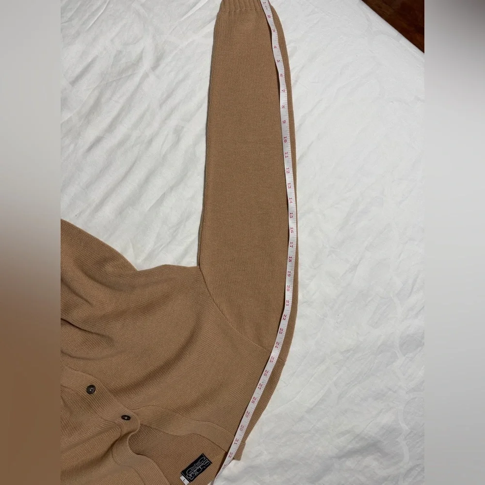 Men's Tan Cardigan Sweater